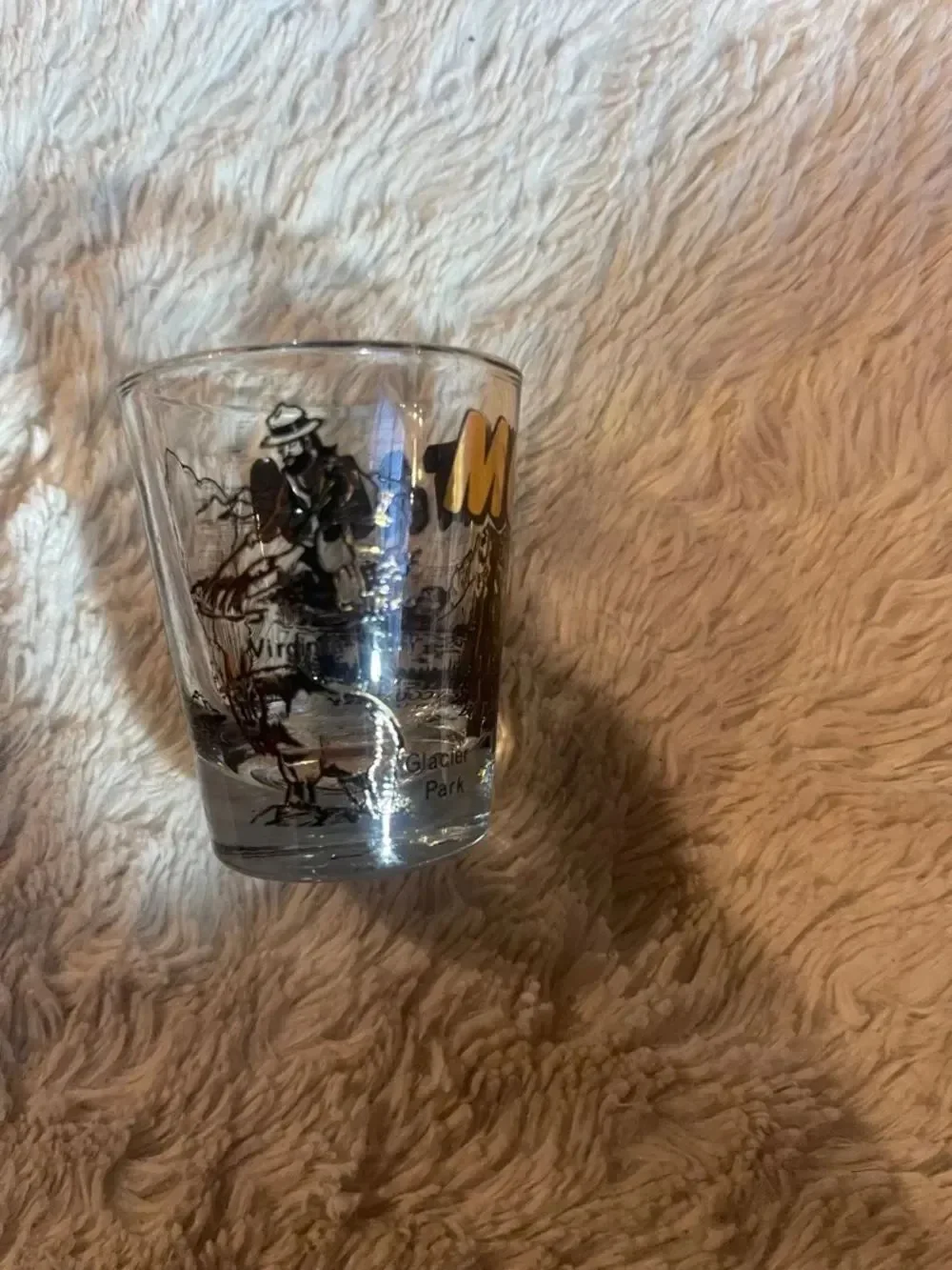 Montana Big Sky Country Souvenir Shot Glass - Yellow & Black Print